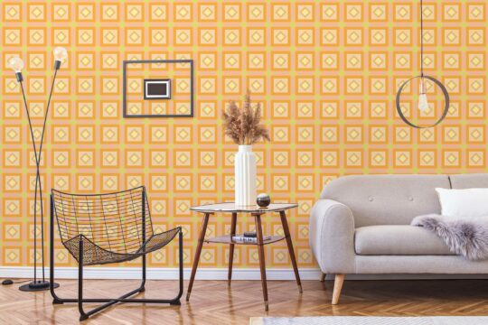 orange geometric non-pasted wallpaper