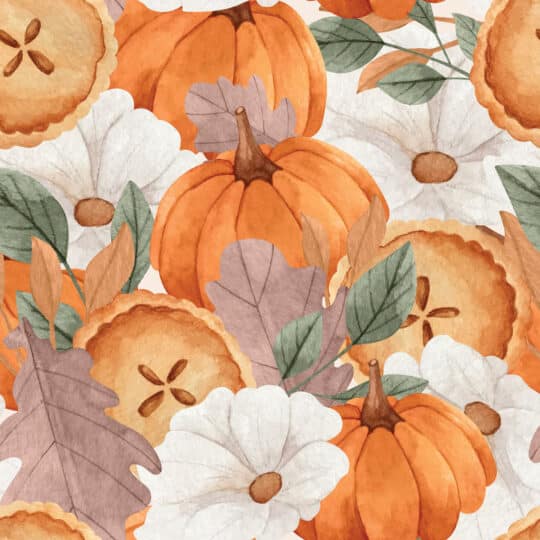 orange gray and white thanksgiving pattern unpasted wallpaper