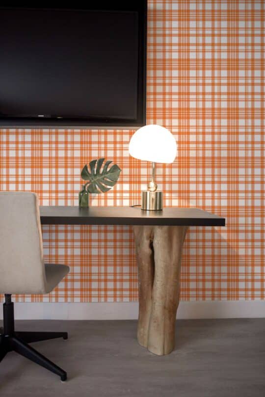 orange stick and peel wallpaper