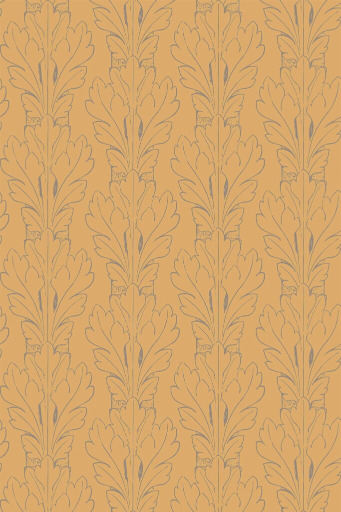 Fancy Walls unpasted wallpaper with vibrant orange botanical elegance.