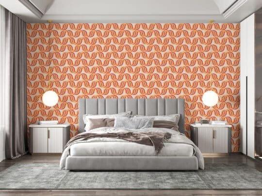 orange retro unpasted wallpaper