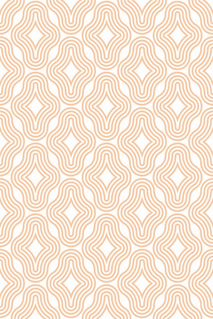 Pattern repeat of Orange modern shapes removable wallpaper design