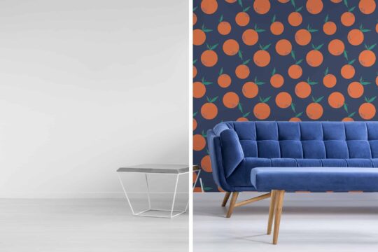 orange and blue modern unpasted wallpaper