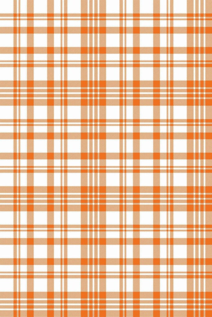 Pattern repeat of Orange plaid removable wallpaper design