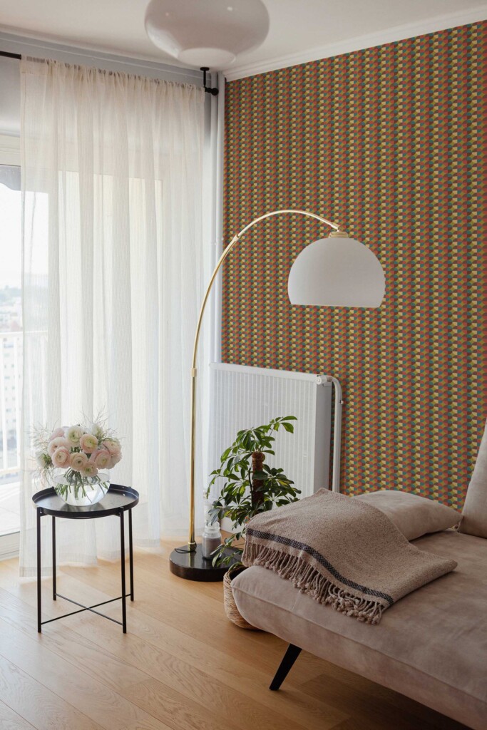 Fancy Walls wallpaper for walls with orange retro circles
