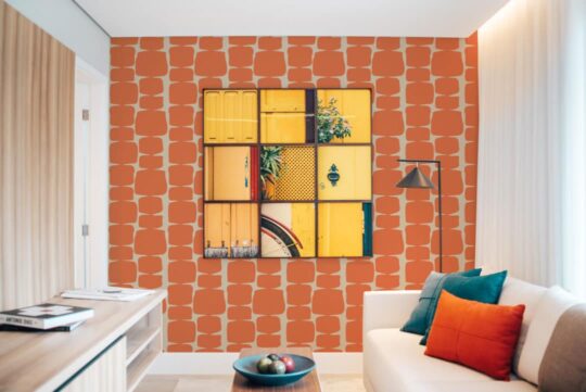 Orange retro temporary wallpaper