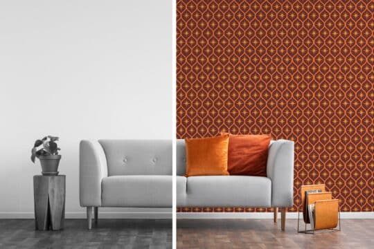 orange stick and peel wallpaper