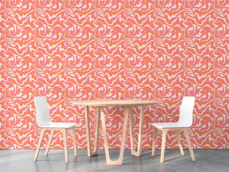 Orange groovy wallpaper - Peel and Stick or Non-Pasted | Save 25%