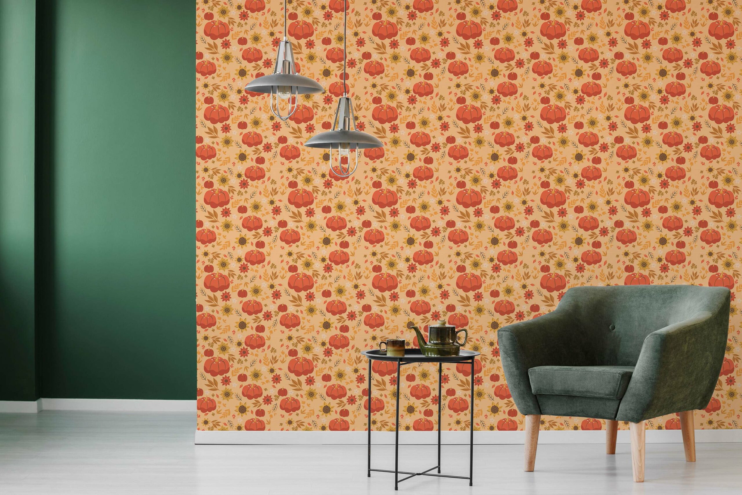 pumpkin autumn non-pasted wallpaper