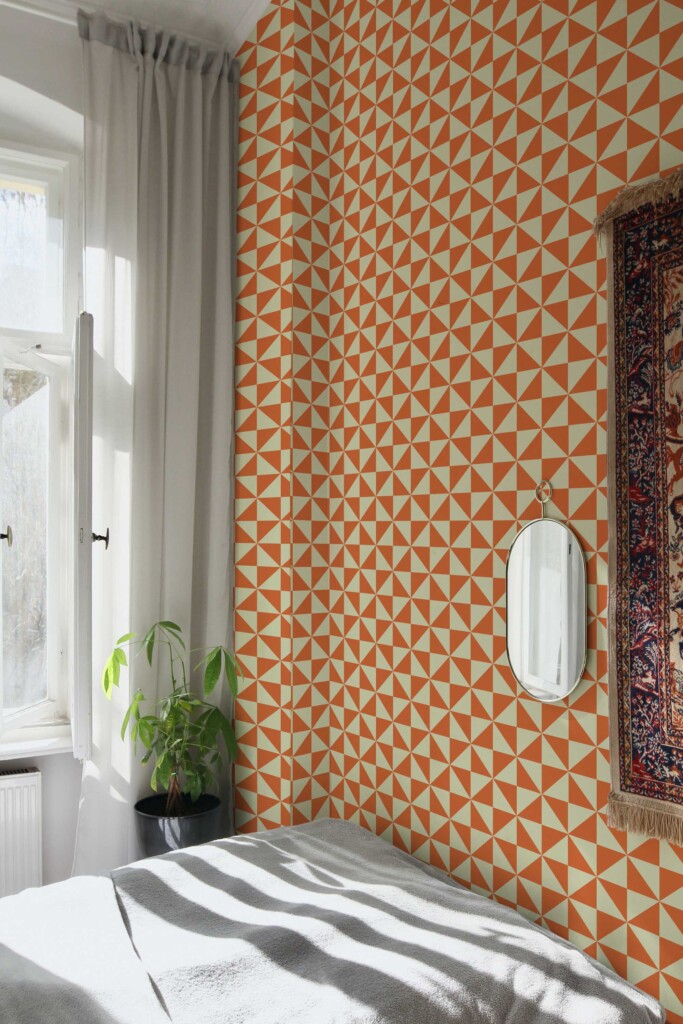 Fancy Walls Orange and Yellow Triangles traditional wallpaper