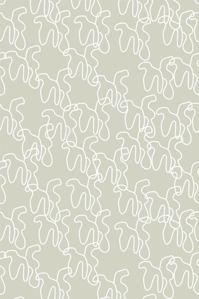 Pattern repeat of Organic shapes removable wallpaper design