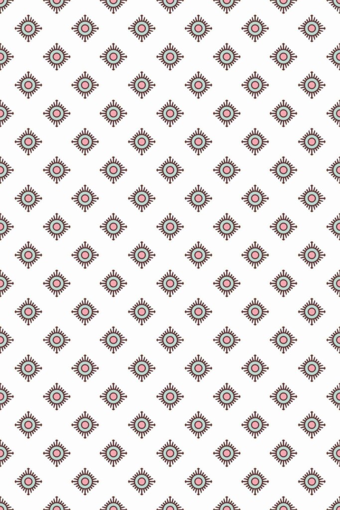 Pattern repeat of Ornamental square removable wallpaper design