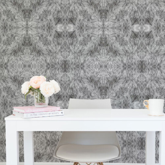 Grey fur texture imitation peel and stick or non-pasted wallpaper in cabinet interior