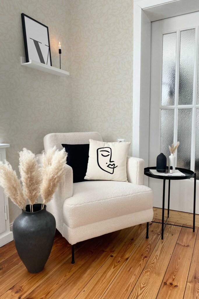 Subtle botanical wallpaper for walls by Fancy Walls