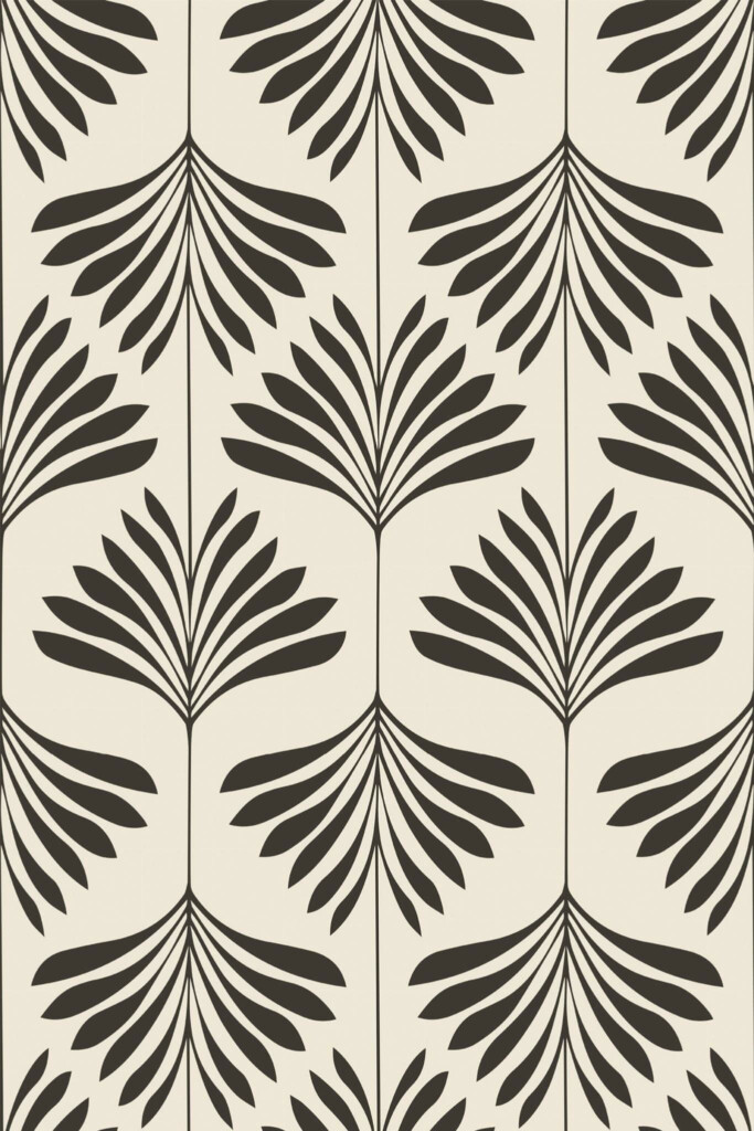 Pattern repeat of Palm leaf removable wallpaper design