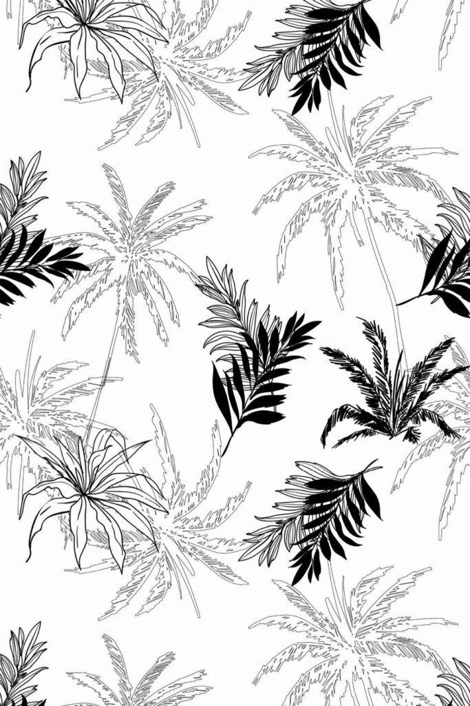 Pattern repeat of Palm removable wallpaper design