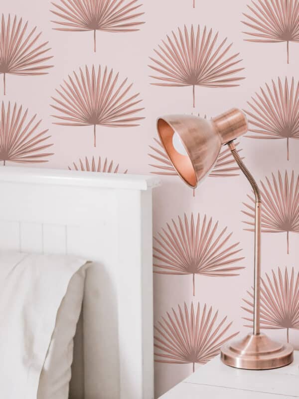 leaf pink traditional wallpaper