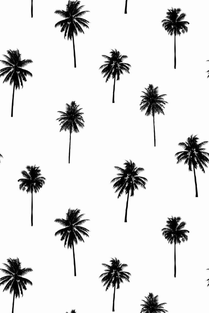 Pattern repeat of Palm tree removable wallpaper design