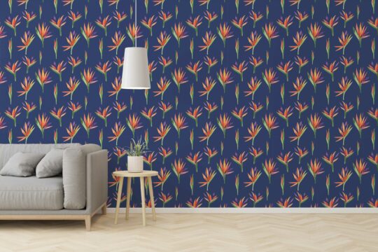 Island Nights with Strelitzia Dreams peel and stick wallpaper from Fancy Walls