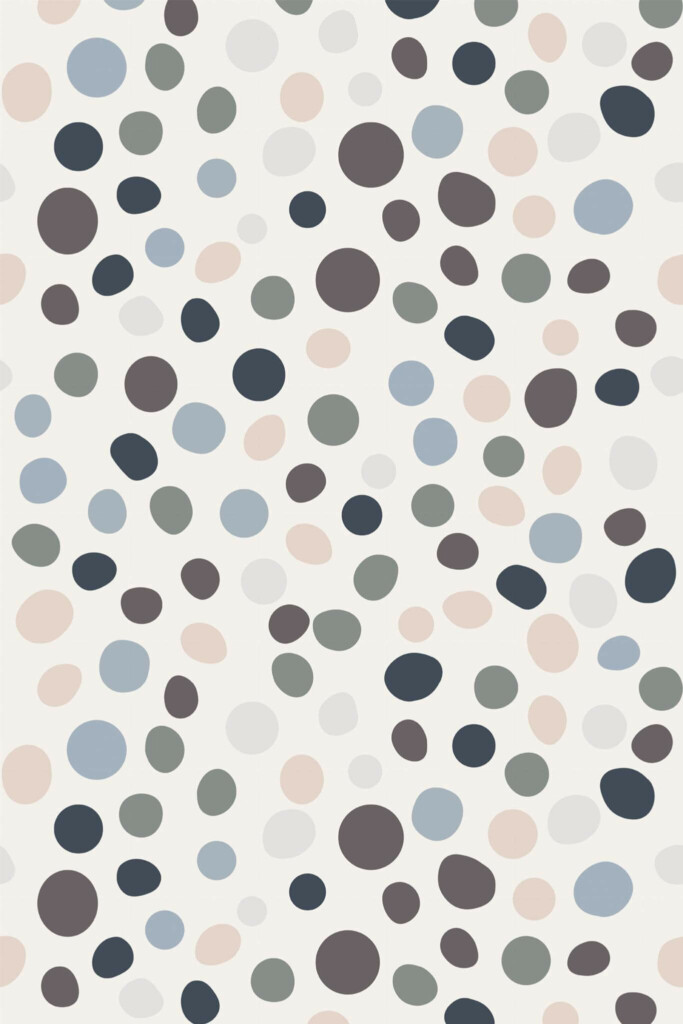 Pattern repeat of Pastel aesthetic dots removable wallpaper design