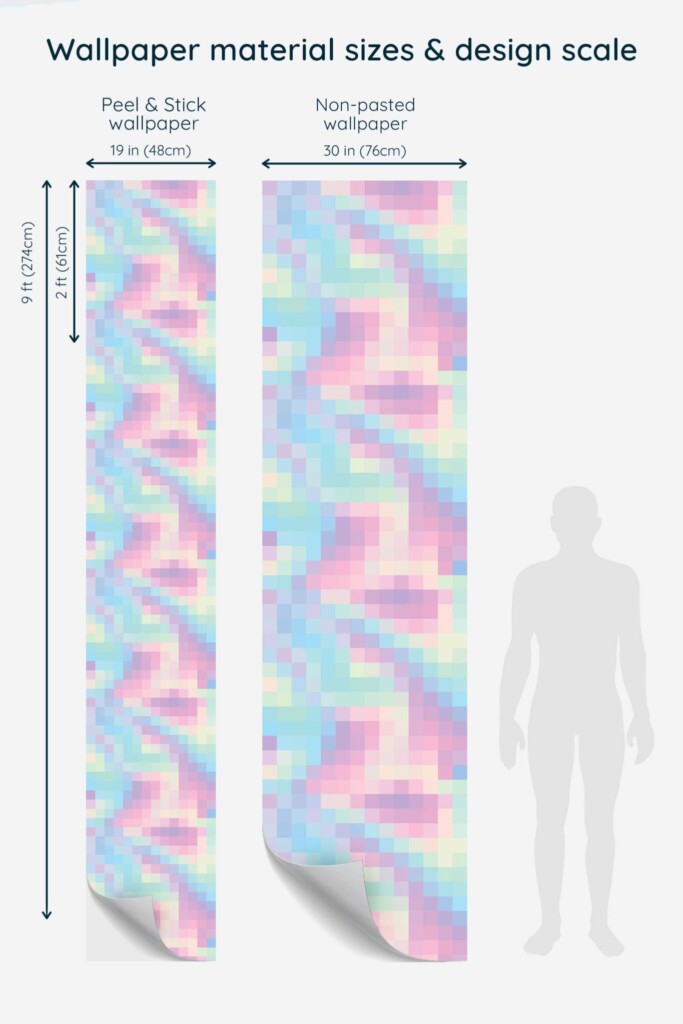 Pixel pastel Geometric pattern wallpaper for walls by Fancy Walls