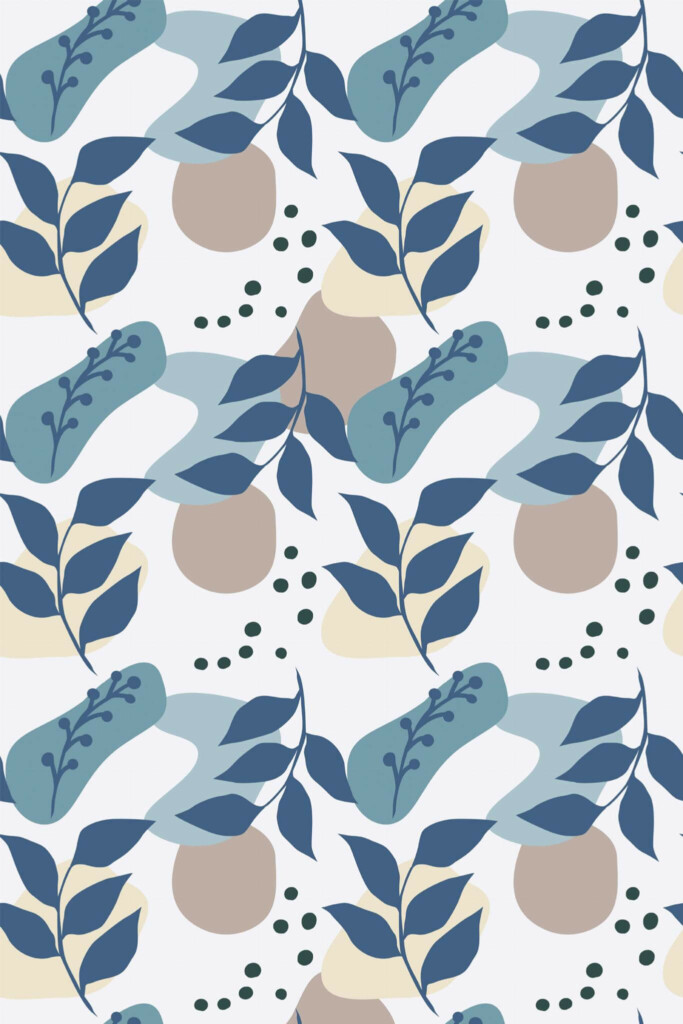 Pattern repeat of Pastel boho abstract removable wallpaper design