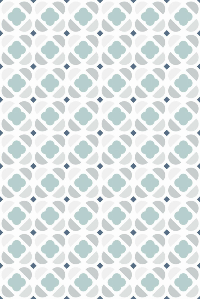Pattern repeat of Pastel geometric ornament removable wallpaper design
