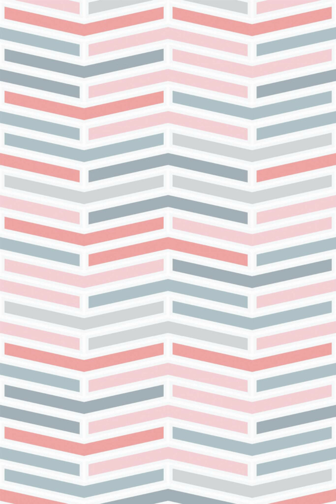 Pattern repeat of Pastel herringbone removable wallpaper design