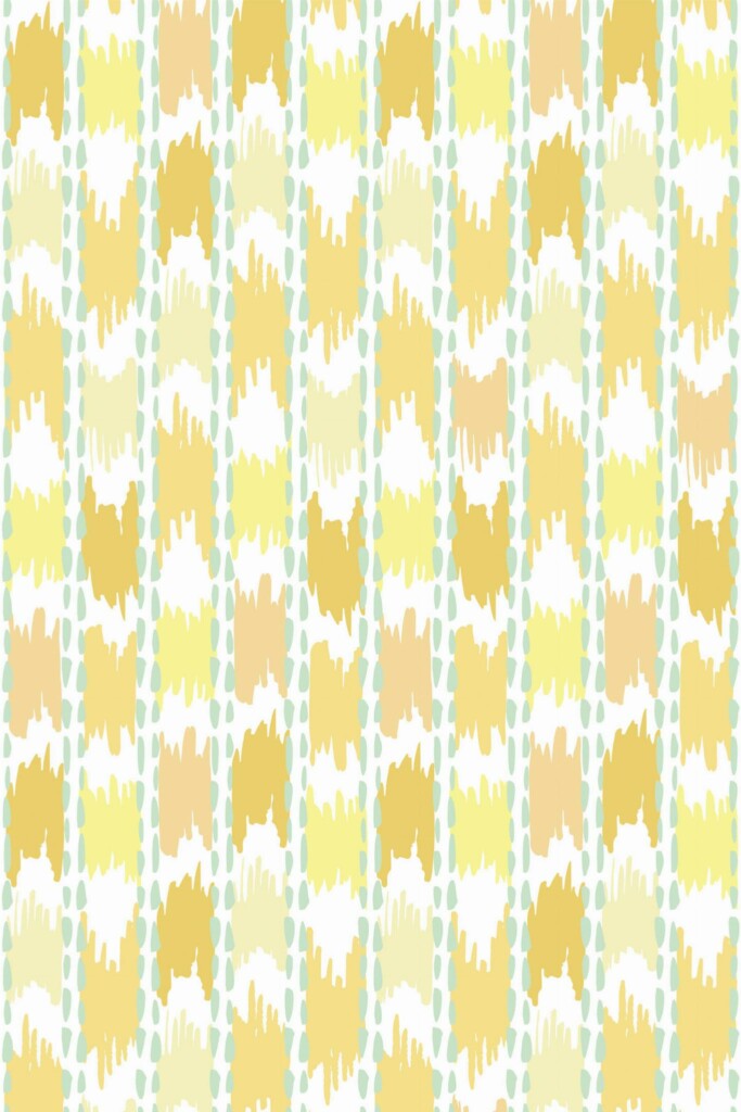 Pattern repeat of Pastel ikat removable wallpaper design