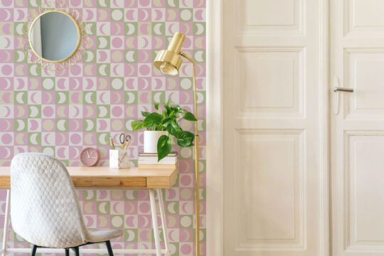 Pastel moon phase peel and stick removable wallpaper