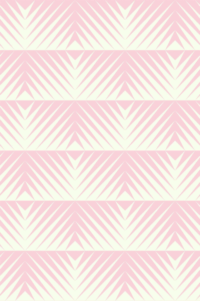 Pattern repeat of Pastel pink geometric removable wallpaper design