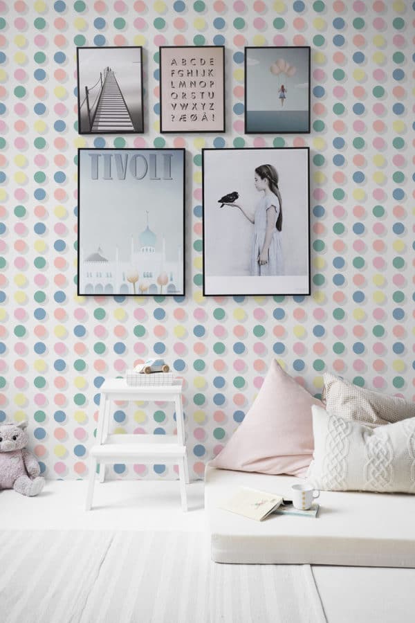 Retro pastel dots temporary wallpaper