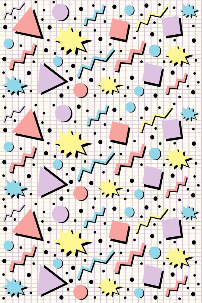 Removable wallpaper featuring pastel aesthetic geometric design by Fancy Walls
