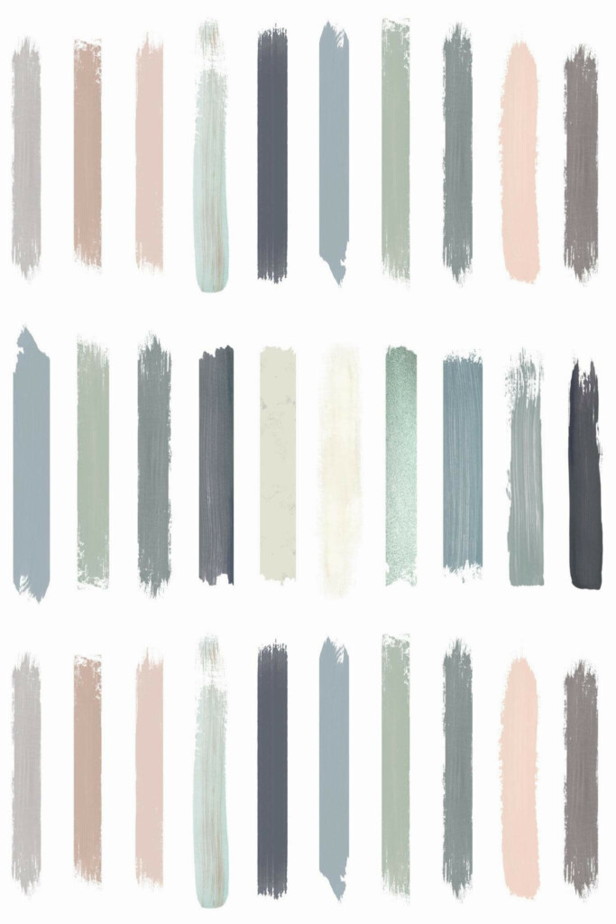 Pattern repeat of Pastel tones brush stroke removable wallpaper design