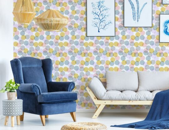 Abstract overlapping dots removable wallpaper