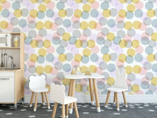Abstract overlapping dots peel and stick removable wallpaper