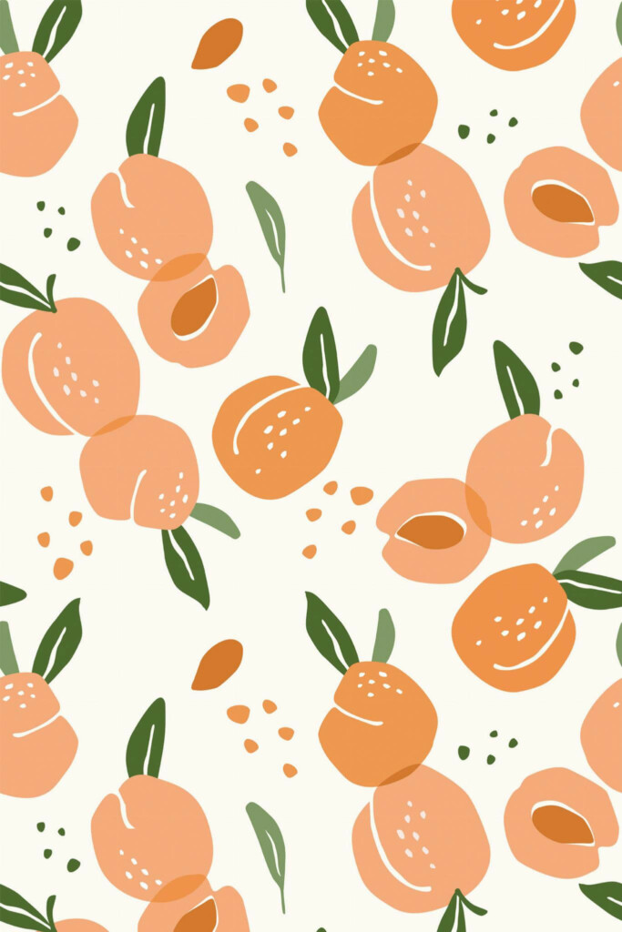 Pattern repeat of Peach aesthetic removable wallpaper design