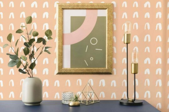 Brush stroke arch peel stick wallpaper