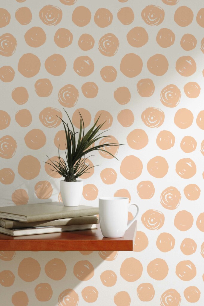 Fancy Walls Peachy Dots Peel and Stick Wallpaper