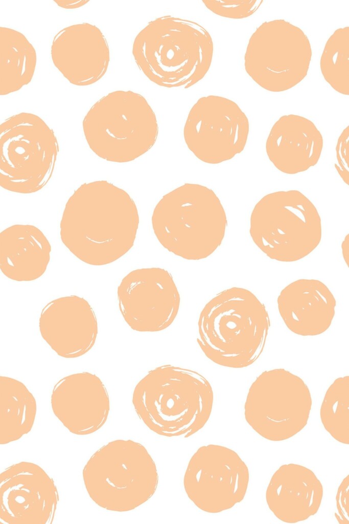 Eclectic Peach Round Brush Stroke Beauty Wallpaper for Walls by Fancy Walls