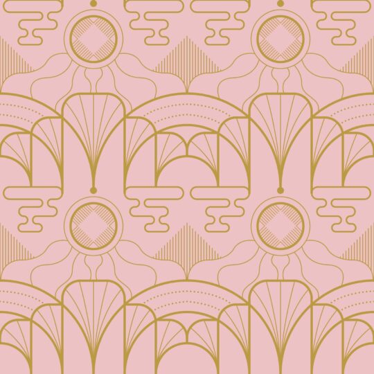 Pink Art Deco removable wallpaper