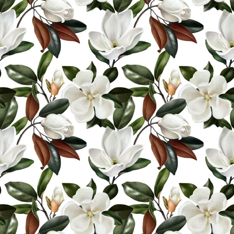 Bold white floral pattern wallpaper - Peel and Stick Removable | Fancy