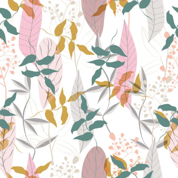 pink colorful leaf peel and stick removable wallpaper
