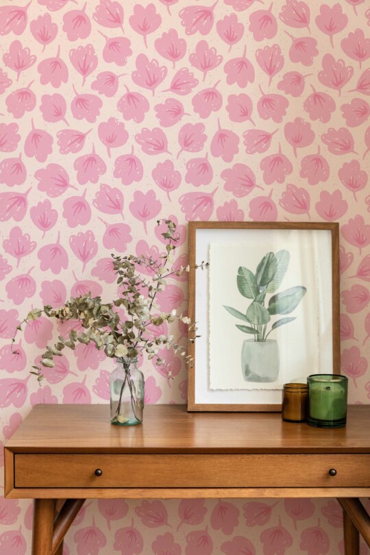 Traditional wallpaper in Pink Cotton Elegance theme from Fancy Walls
