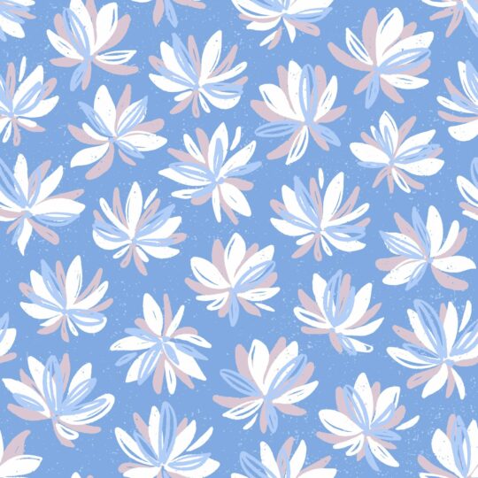 Blue and white Scandinavian floral peel and stick wallpaper