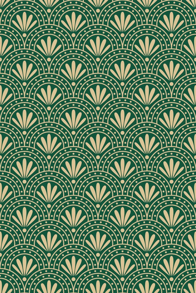Fancy Walls self-adhesive wallpaper with green floral pattern in art deco design