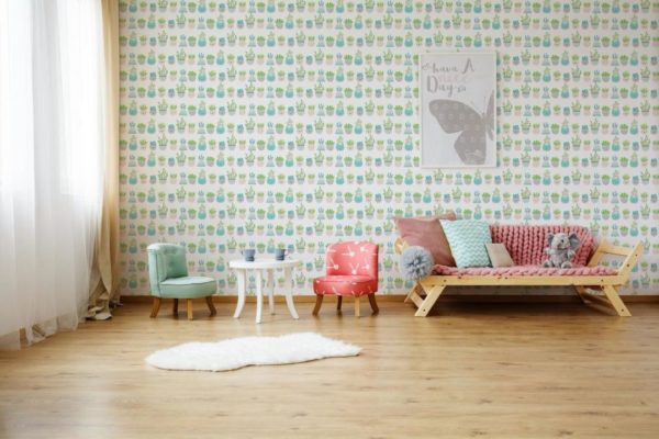Succulent kids room sticky wallpaper