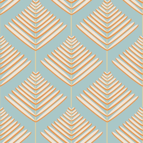 Seamless geometric leaf removable wallpaper