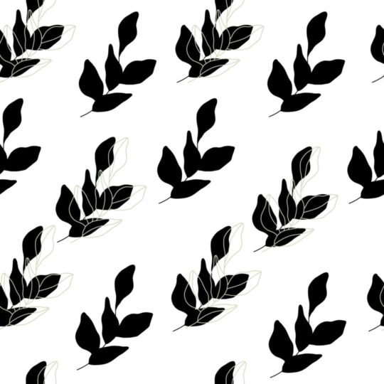 Black and white seamless leaf removable wallpaper