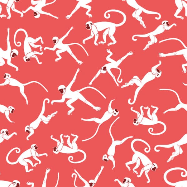red monkey peel and stick removable wallpaper